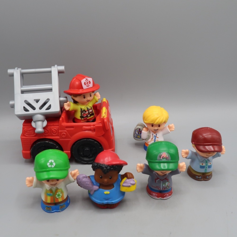 Fisher-Price Little People Helping Others Fire Truck People Boy Career Toy Lot